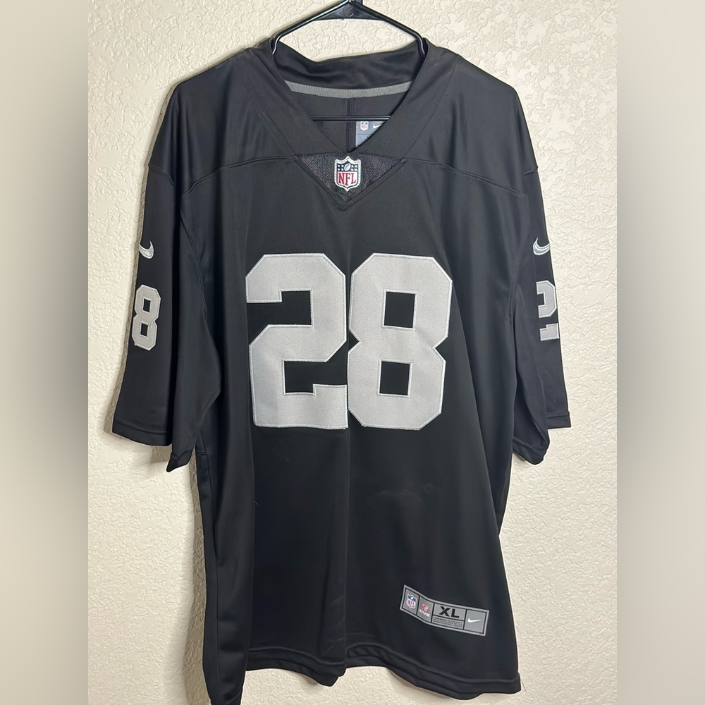 Las Vegas Raiders #28 Joshua Jacobs, authentic from NFL store.